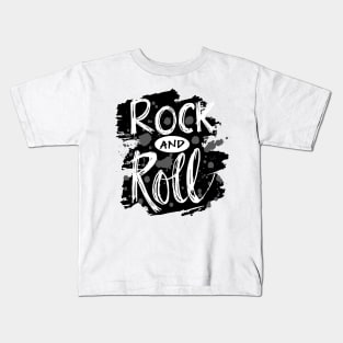 Rock n Roll hand lettering typography Kids T-Shirt